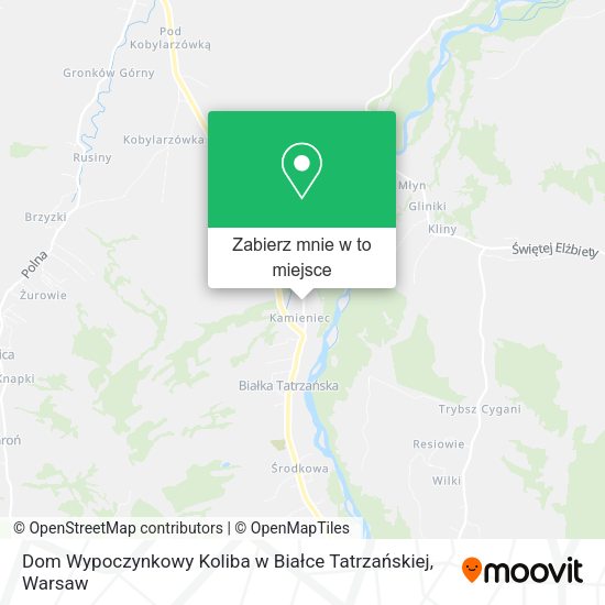 Mapa Dom Wypoczynkowy Koliba w Białce Tatrzańskiej