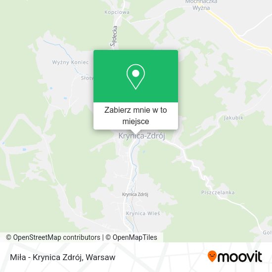 Mapa Miła - Krynica Zdrój