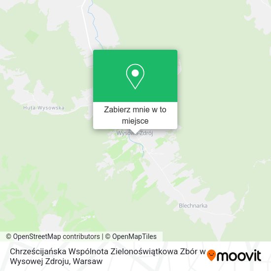 Mapa Chrześcijańska Wspólnota Zielonoświątkowa Zbór w Wysowej Zdroju