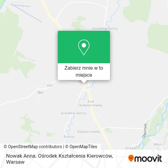 Mapa Nowak Anna. Ośrodek Kształcenia Kierowców