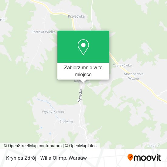 Mapa Krynica Zdrój - Willa Olimp