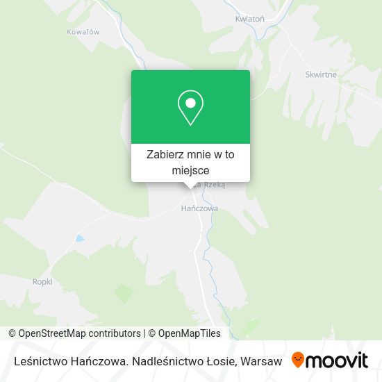 Mapa Leśnictwo Hańczowa. Nadleśnictwo Łosie