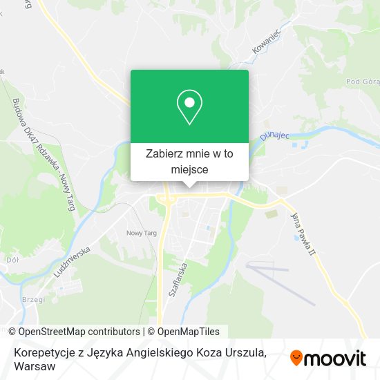 Mapa Korepetycje z Języka Angielskiego Koza Urszula