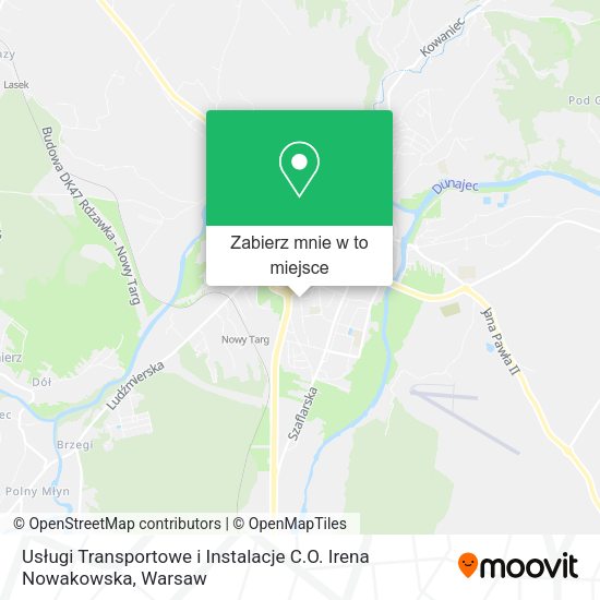 Mapa Usługi Transportowe i Instalacje C.O. Irena Nowakowska