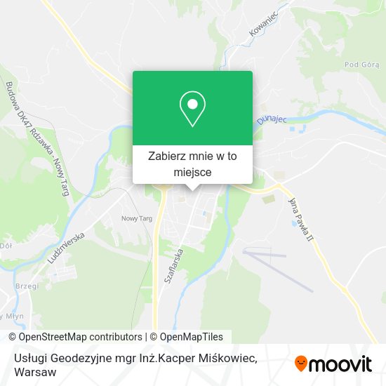 Mapa Usługi Geodezyjne mgr Inż.Kacper Miśkowiec