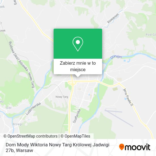 Mapa Dom Mody Wiktoria Nowy Targ Królowej Jadwigi 27b