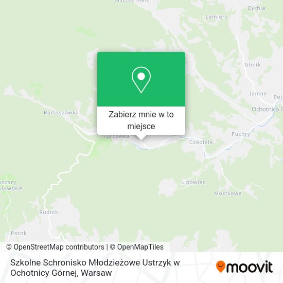 Mapa Szkolne Schronisko Młodzieżowe Ustrzyk w Ochotnicy Górnej