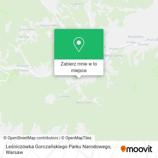 Mapa Leśniczówka Gorczańskiego Parku Narodowego