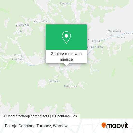 Mapa Pokoje Gościnne Turbacz