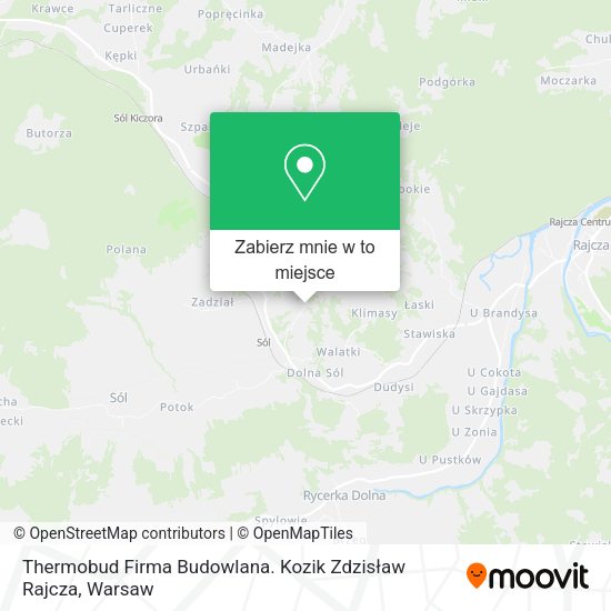 Mapa Thermobud Firma Budowlana. Kozik Zdzisław Rajcza