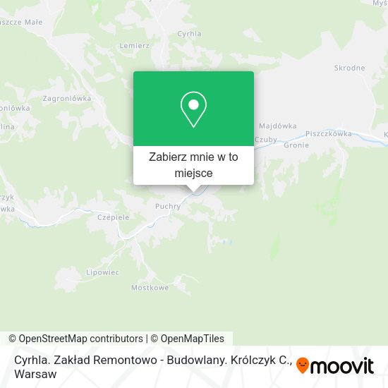 Mapa Cyrhla. Zakład Remontowo - Budowlany. Królczyk C.