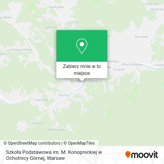 Mapa Szkoła Podstawowa im. M. Konopnickiej w Ochotnicy Górnej