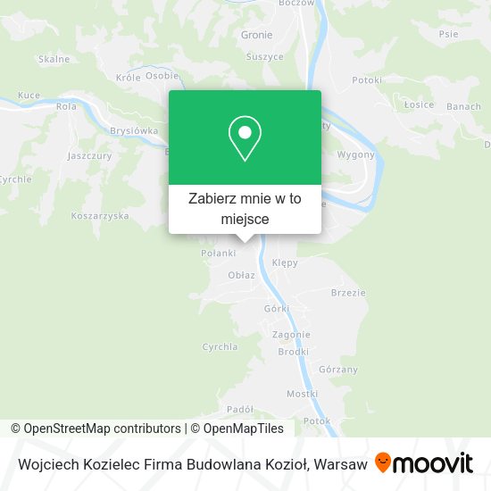 Mapa Wojciech Kozielec Firma Budowlana Kozioł