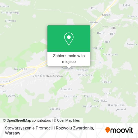 Mapa Stowarzyszenie Promocji i Rozwoju Zwardonia