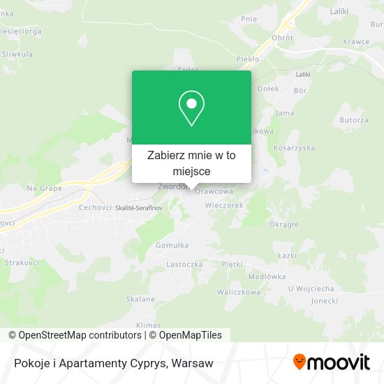 Mapa Pokoje i Apartamenty Cyprys