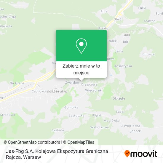 Mapa Jas-Fbg S.A. Kolejowa Ekspozytura Graniczna Rajcza