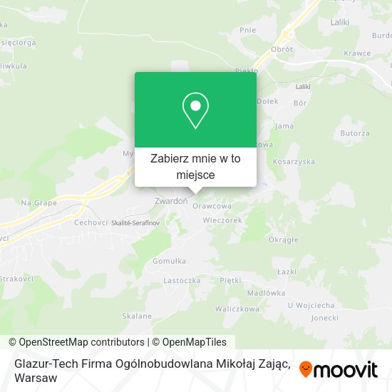 Mapa Glazur-Tech Firma Ogólnobudowlana Mikołaj Zając