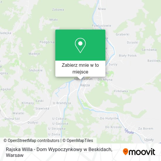 Mapa Rajska Willa - Dom Wypoczynkowy w Beskidach