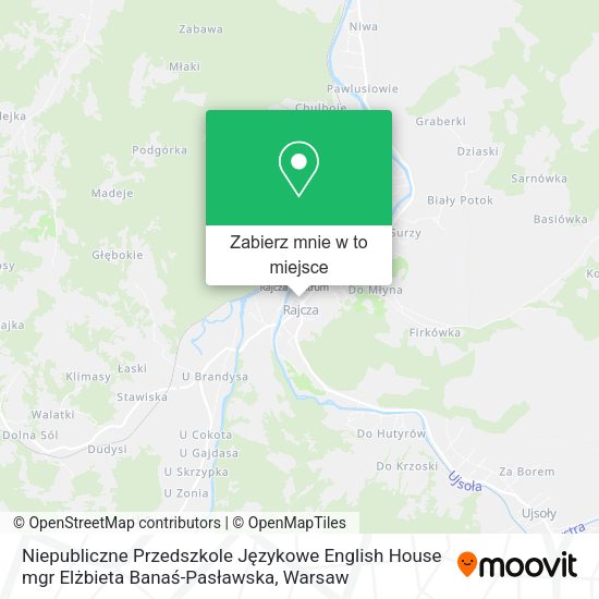 Mapa Niepubliczne Przedszkole Językowe English House mgr Elżbieta Banaś-Pasławska