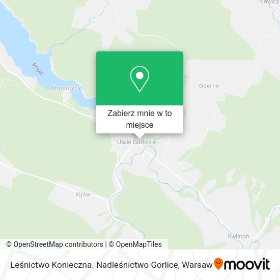 Mapa Leśnictwo Konieczna. Nadleśnictwo Gorlice