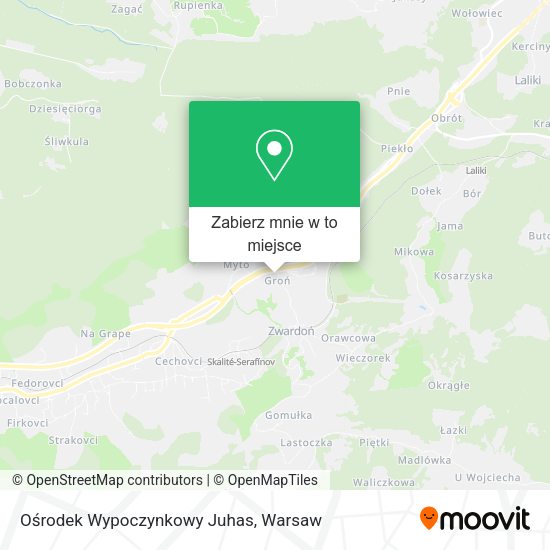 Mapa Ośrodek Wypoczynkowy Juhas