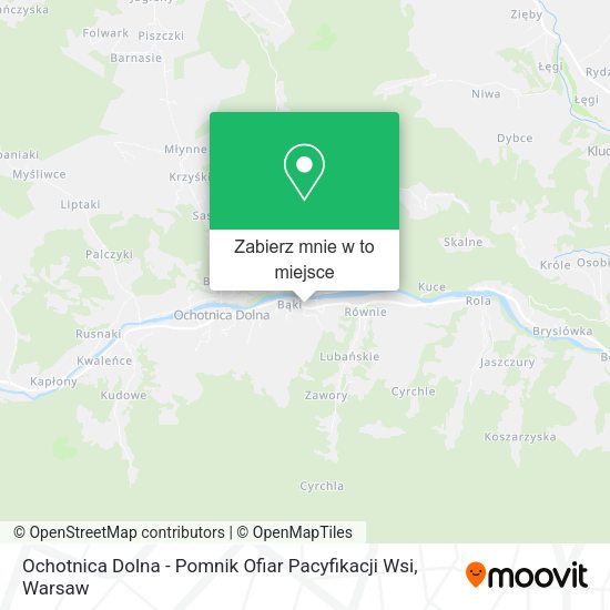 Mapa Ochotnica Dolna - Pomnik Ofiar Pacyfikacji Wsi