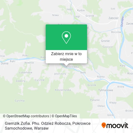 Mapa Giemzik Zofia. Phu. Odzież Robocza, Pokrowce Samochodowe