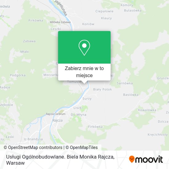 Mapa Usługi Ogólnobudowlane. Biela Monika Rajcza