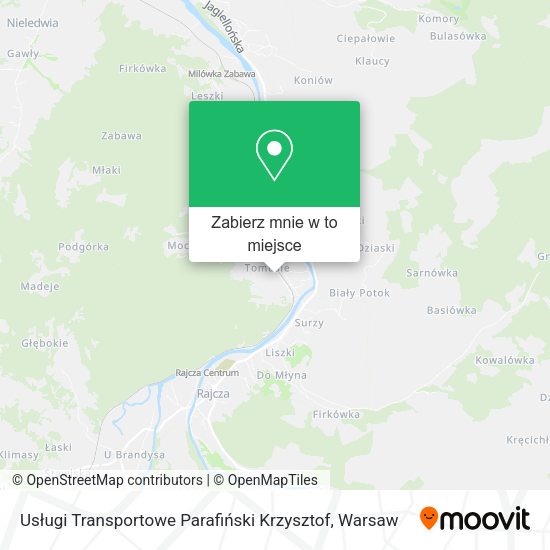 Mapa Usługi Transportowe Parafiński Krzysztof