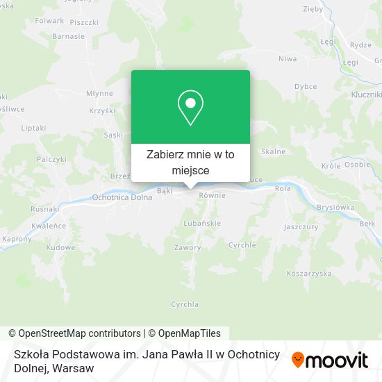 Mapa Szkoła Podstawowa im. Jana Pawła II w Ochotnicy Dolnej