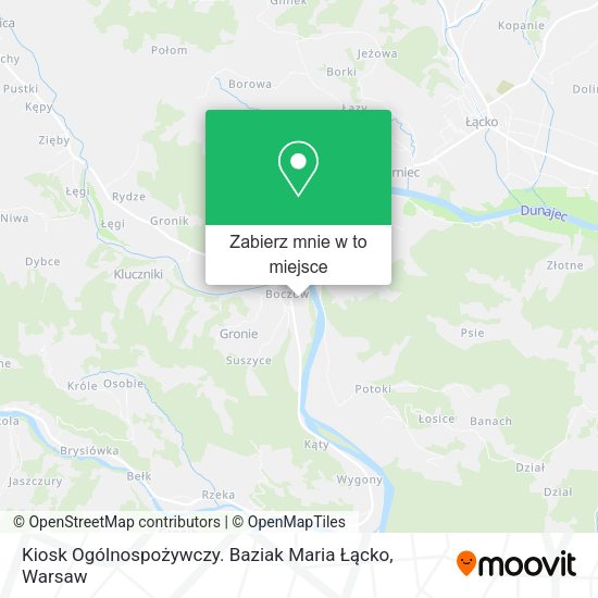 Mapa Kiosk Ogólnospożywczy. Baziak Maria Łącko