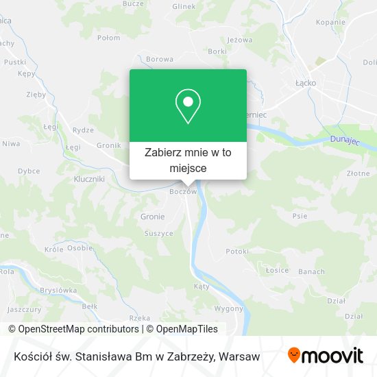 Mapa Kościół św. Stanisława Bm w Zabrzeży