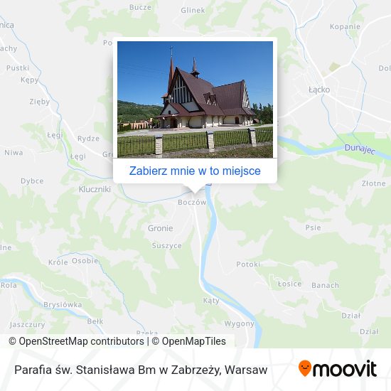 Mapa Parafia św. Stanisława Bm w Zabrzeży