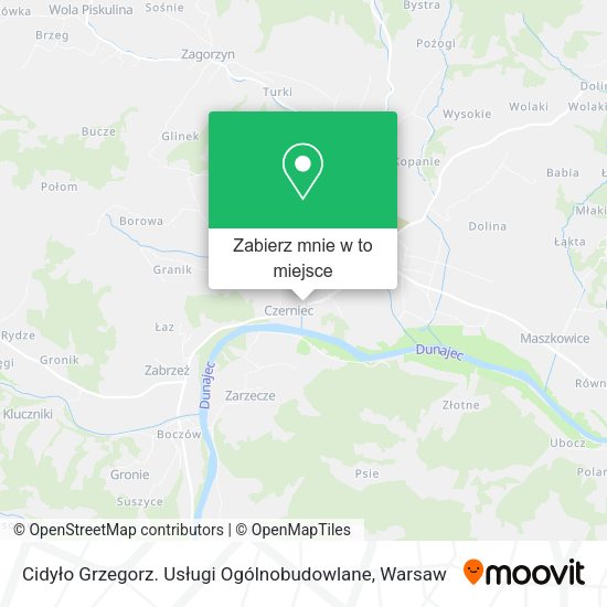 Mapa Cidyło Grzegorz. Usługi Ogólnobudowlane