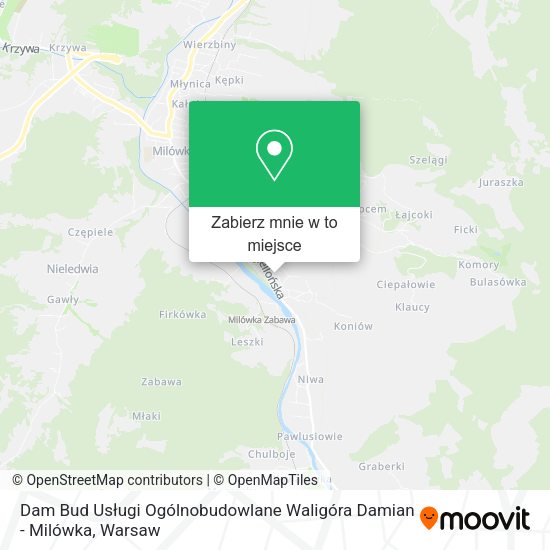 Mapa Dam Bud Usługi Ogólnobudowlane Waligóra Damian - Milówka