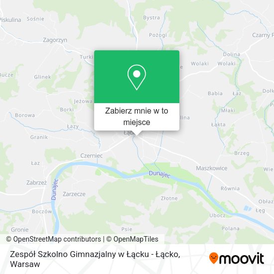 Mapa Zespół Szkolno Gimnazjalny w Łącku - Łącko