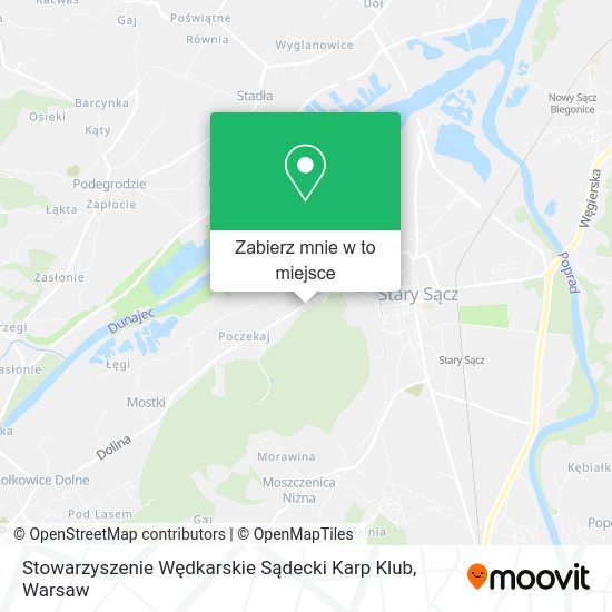 Mapa Stowarzyszenie Wędkarskie Sądecki Karp Klub