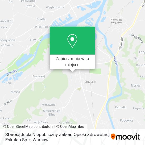 Mapa Starosądecki Niepubliczny Zakład Opieki Zdrowotnej Eskulap Sp z