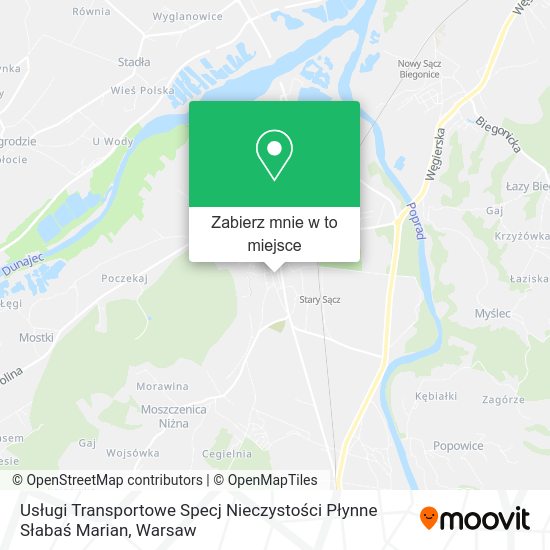 Mapa Usługi Transportowe Specj Nieczystości Płynne Słabaś Marian