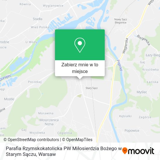 Mapa Parafia Rzymskokatolicka PW Miłosierdzia Bożego w Starym Sączu