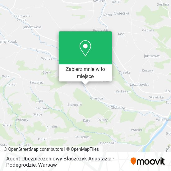 Mapa Agent Ubezpieczeniowy Błaszczyk Anastazja - Podegrodzie