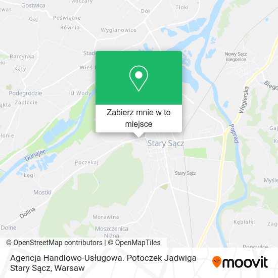 Mapa Agencja Handlowo-Usługowa. Potoczek Jadwiga Stary Sącz