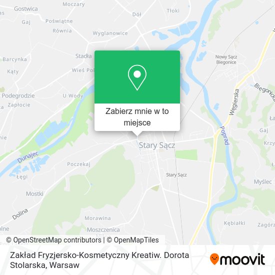 Mapa Zakład Fryzjersko-Kosmetyczny Kreatiw. Dorota Stolarska