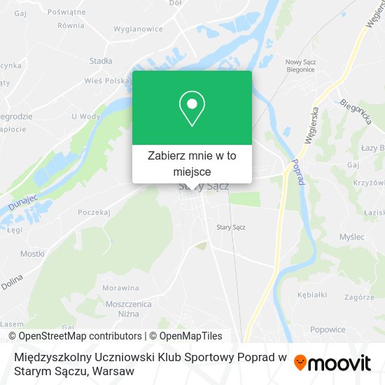 Mapa Międzyszkolny Uczniowski Klub Sportowy Poprad w Starym Sączu