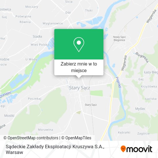 Mapa Sądeckie Zakłady Eksploatacji Kruszywa S.A.