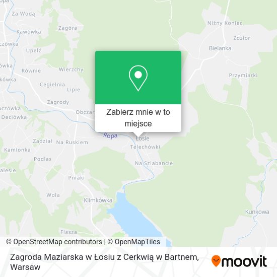 Mapa Zagroda Maziarska w Łosiu z Cerkwią w Bartnem