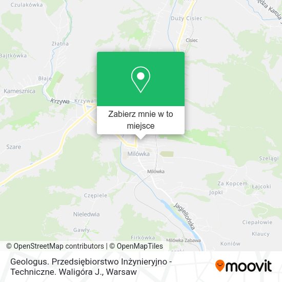 Mapa Geologus. Przedsiębiorstwo Inżynieryjno - Techniczne. Waligóra J.