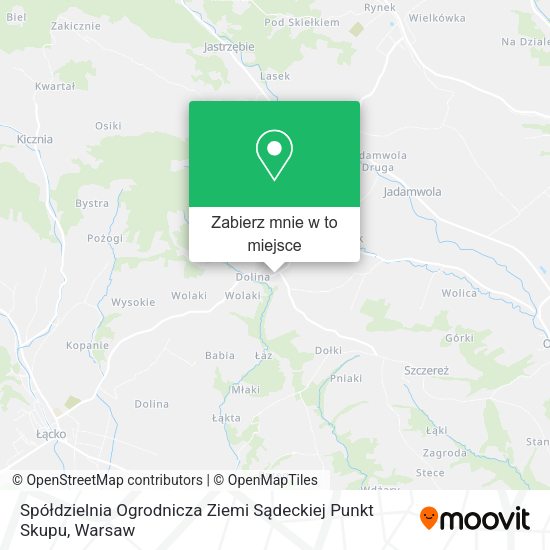 Mapa Spółdzielnia Ogrodnicza Ziemi Sądeckiej Punkt Skupu