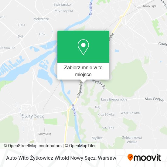 Mapa Auto-Wito Żytkowicz Witold Nowy Sącz