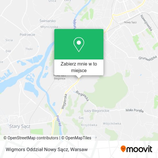 Mapa Wigmors Oddział Nowy Sącz